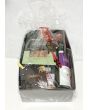 Delicious Spanish food gift package with olives, cheese and serrano ham.