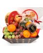 Julekurv godbiter med Frukt, Nøtter, julekurv, julegaver, fruktkurv, nøtter, julemat, julegodt, julepresang, norsk julekurv, levering på døra, julegavetips, julekos, frukt, nøtter, honning, fiken, dadler, mandler, julegave til henne, julegave til han, jul