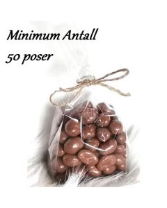 Peanøtter med Sjokoladetrekk engros salg av blandede nøtter, peanøtter med sjokoladetrekk 100g poser, minimum bestilling er 50 poser.
