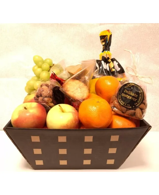 Delicious Christmas package with fruit and nuts and gingerbread in Norway
