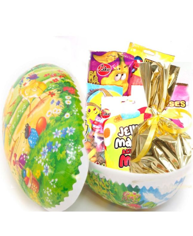 Easter egg 23cm Chocolate, candy and marzipan approx. 1000g
Easter eggs with chocolate and marzipan for employees, Easter eggs for employees, Easter eggs with chocolate and marzipan, Easter eggs as gifts, Easter eggs for customers, Easter treats for empl