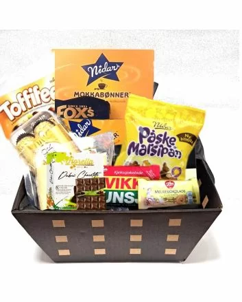 Delikat Påskegavepakke med Luksuriøse Søtsaker og Marsipan