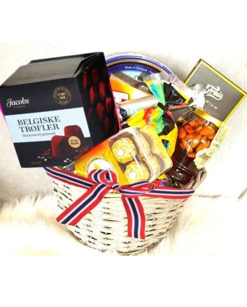 Chocolate basket, gift delivery, Norway, gourmet chocolates, chocolate gifts, sweet treats
