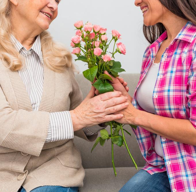 It is great to give mom a flower on Mother's day