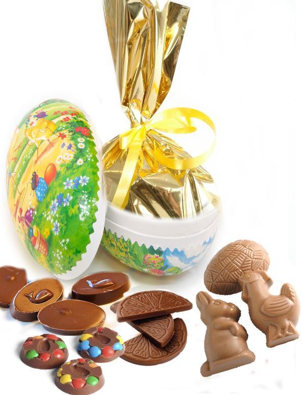 Påskeegg 18cm Sjokolade og Marsipan ca.500g